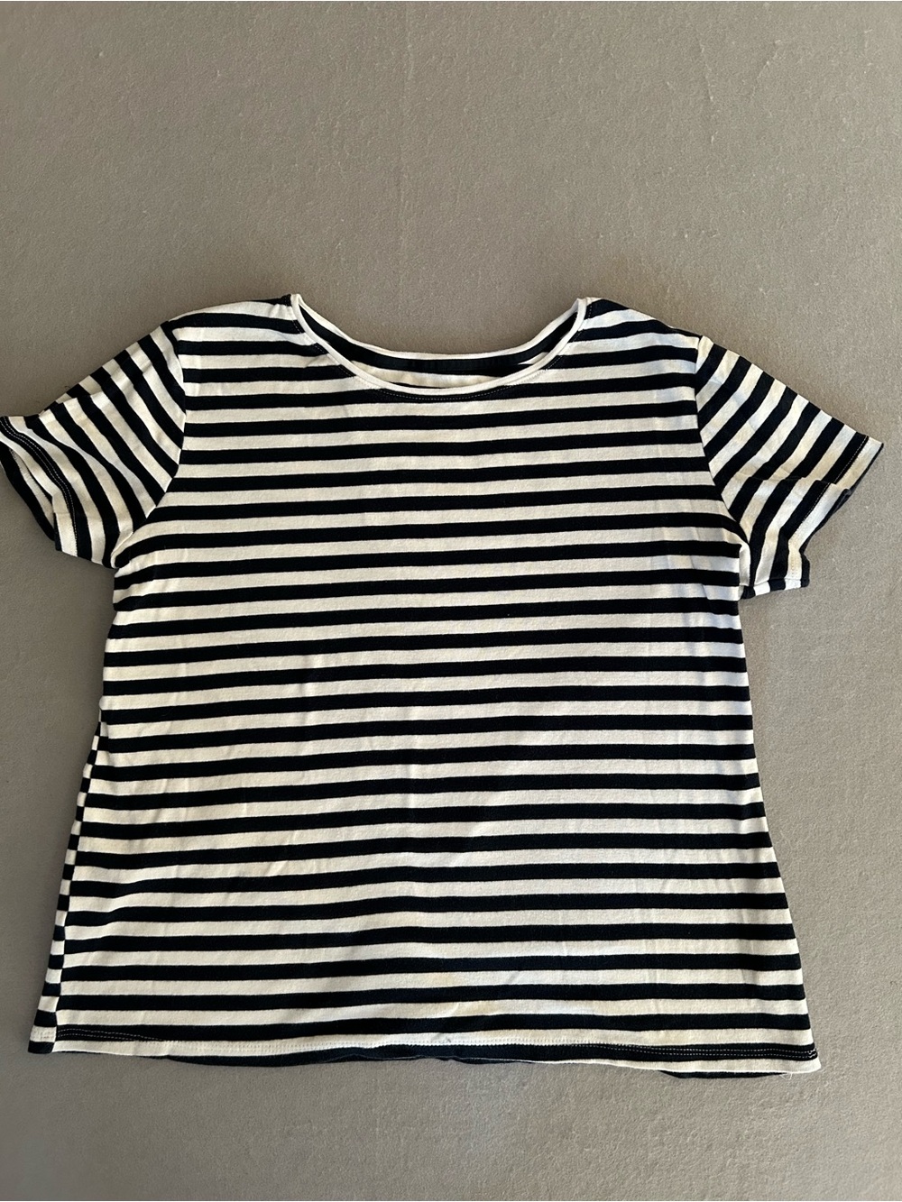 Croft & Barrow Black and White Striped Short Sleeve Tee Size M